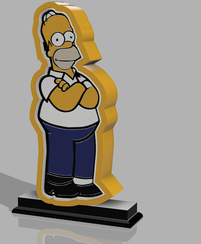 caja luminoso homero simpson by didoucrazyfrog11 casa decoración dessin boite luminaria leds niño serie deco 3D print model - Mito3D