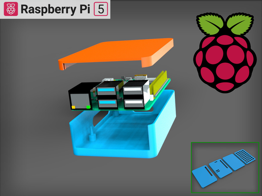 slim raspberry pi 5 case by extrawitz hobby & diy electronics raspberrymount 3d print model - Mito3D