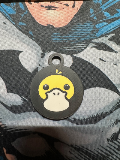 pokémon psyduck porte clés by walkingbass art monnaie badges clé chaîne bague canard animal 3d print model - Mito3D
