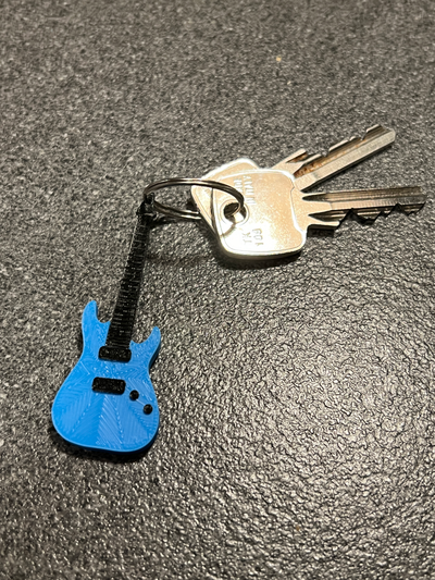 electric guitar keychain multicolor by lemonarts tools gadgets key chain 3d print model - Mito3D