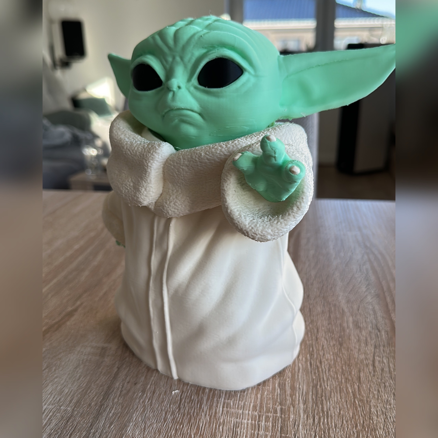 estrella guerras amarillo bebé yoda escultura figura multi color rápido impresión remezclado by nulos n3dp arte esculturas guerra galaxias rápida mmu ams 3D print model - Mito3D