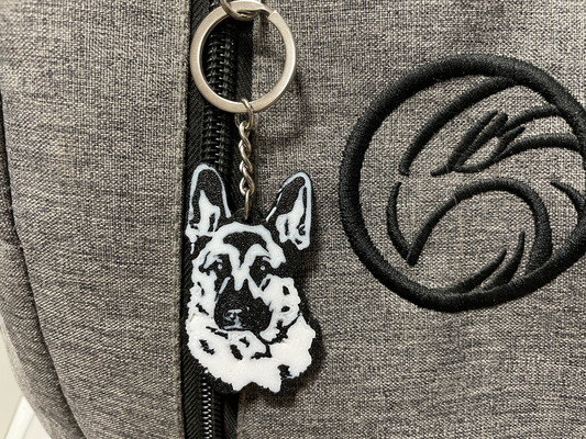 german shepherd guardian keychain by 3dprintsmom art models dog 3d print model - Mito3D