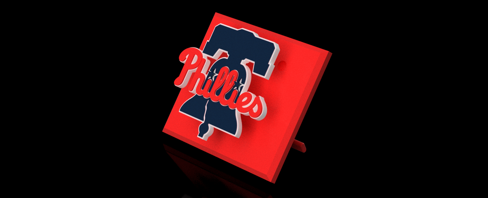mlb philadelphia phillies schwebend logo zeichen by abonnieren kunst logos mehrfarbig baseball 3d print model - Mito3D