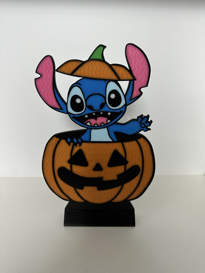 stitch pumpkin halloween decoration by stevesdesigns household decor disney multi color printing colour 3d print model - Mito3D