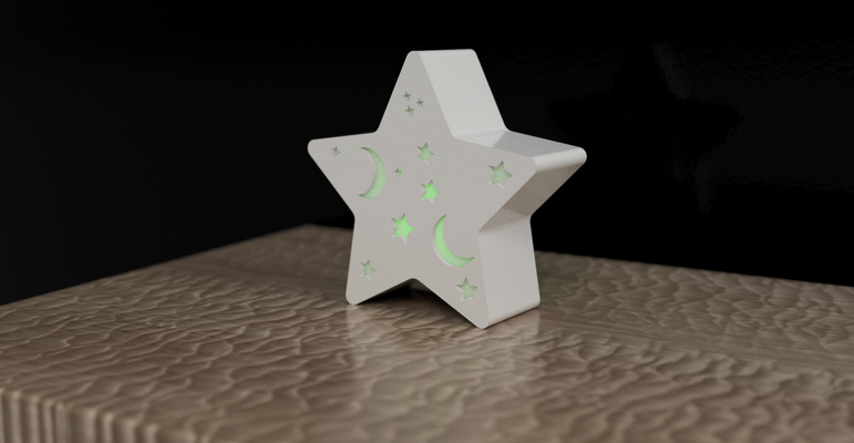 stella tè luce by kobariley domestico arredamento tealight lampada notturna notte ragazzi bambini natale giocattolo carina inizio forma luna 3d print model - Mito3D