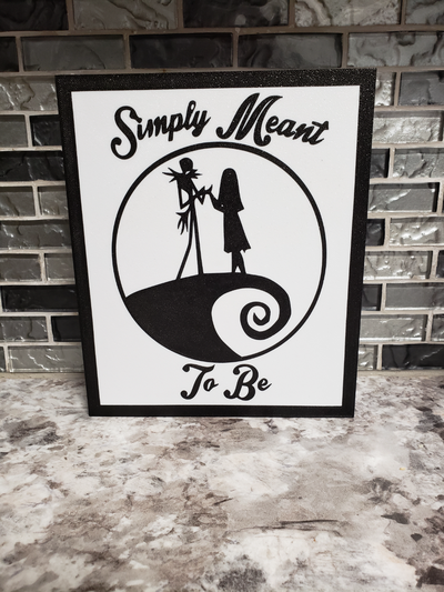 simply meant to be light box by frozennorth art signs & logos nightmare christmas love jackskellington sally home decor led 3d print model - Mito3D