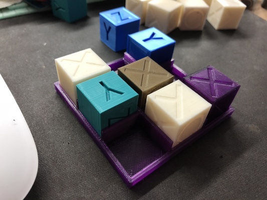xyzo étalonnage jeu by chaosdrucker 3d imprimante tester modèles outil cube xyz chose universelle l'imprimante 3x3 calcube xoo xox xxx 3d print model - Mito3D