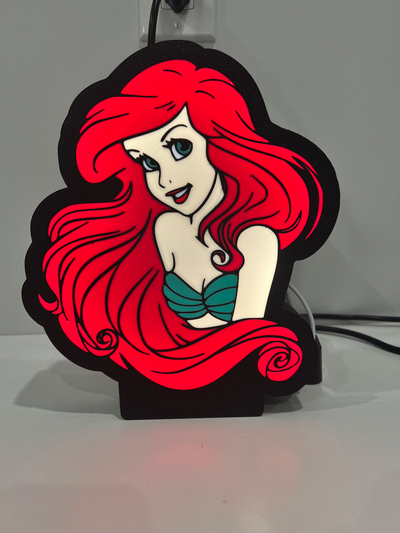 ariel ışık kutu by sthompson984 sanat işaretler logolar deniz kızı led ışığı 3d print model - Mito3D