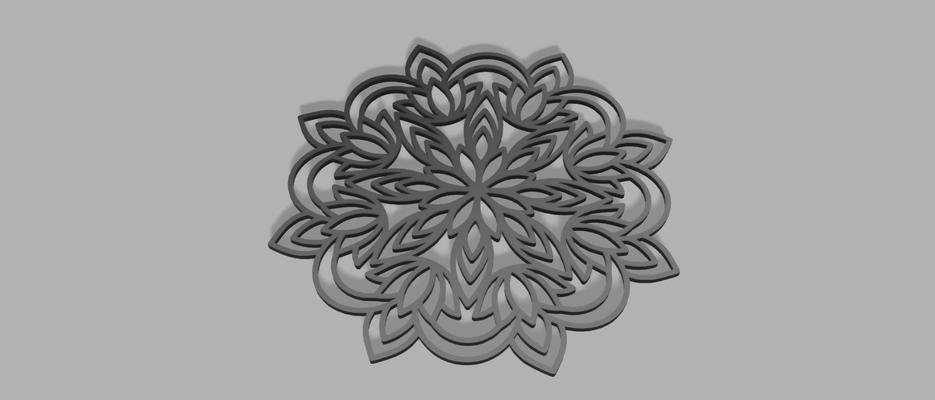 mandala single color wall art by omegapoint 2d 3d print model - Mito3D