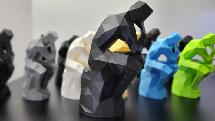 thinker lowpoly v5 by sauvagelau jouets jeux personnages penseur sculpture 3d print model - Mito3D