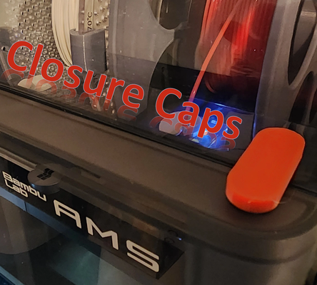 ams closure caps by yeltrik designs - click follow 3d printer accessories lever covers 3d print model - Mito3D