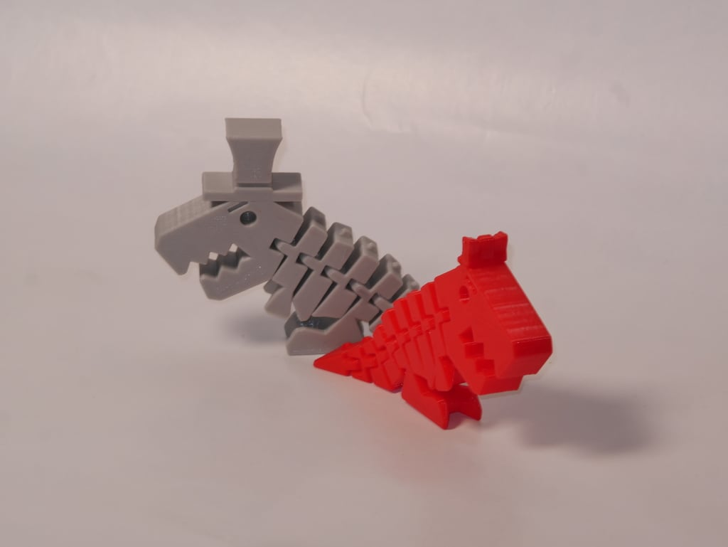 monsieur madame flexi dinosaure x2 remixé by senormaverick jouets jeux mariage 3D print model - Mito3D