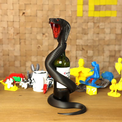 kobra wein spender by druckherausforderung kunst skulpturen schlange halloween flasche 3d print model - Mito3D