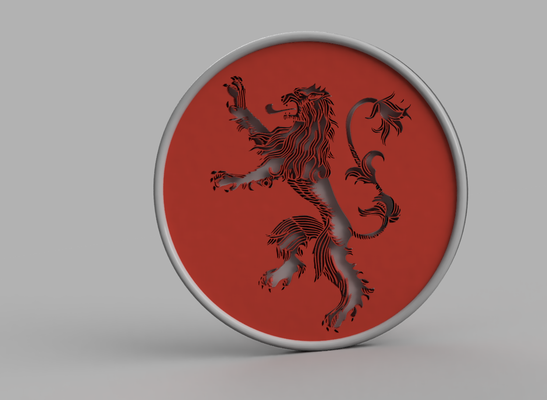 game of thrones coaster - lannister by fumeebleue household decor gameofthrones drinkcoaster thegameofthrones dessousdeverre 3d print model - Mito3D