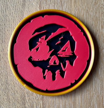 sea of thieves coaster - skull by fumeebleue household decor prusa drinkcoaster seaofthieves 3d print model - Mito3D