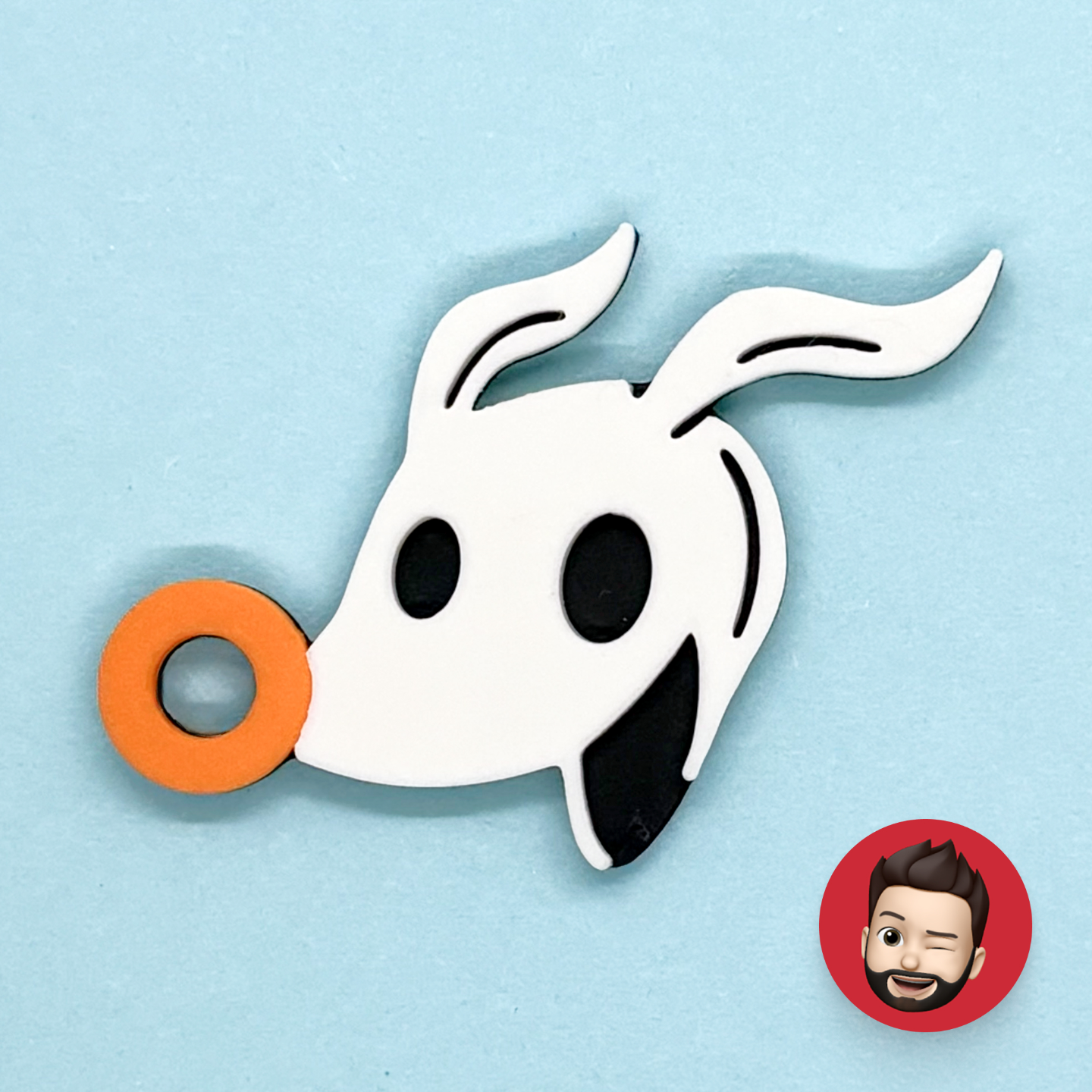 nightmare christmas zero dog keychain by nicodeimos art coin & badges disney movie funny animal ghost spooky cartoon scary film original key ring rings chain chains keychains keyring keyrings halloween cute puppy dead ghosts spirit ear earring earrings magnet magnets 3D print model - Mito3D