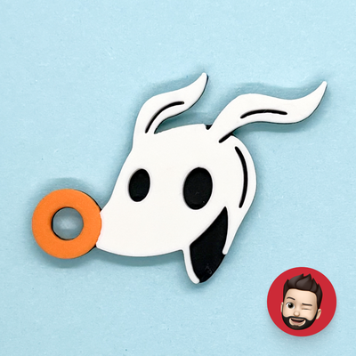 nightmare christmas zero dog keychain by nicodeimos art coin & badges disney movie funny animal ghost spooky cartoon scary film original key ring rings chain chains keychains keyring keyrings halloween cute puppy dead ghosts spirit ear earring earrings magnet magnets 3d print model - Mito3D