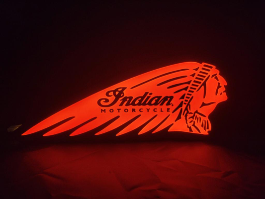 indiano motocicleta caixa luz by tanoeiro coleman arte sinais logotipos 3d print model - Mito3D