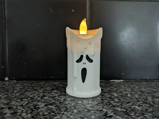 no ams ghostface candle by cruse2382 household decor scream halloween 3d print model - Mito3D