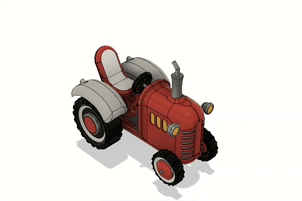 bonbons tracteur mouvements by noir jack loisir diy véhicules petit jouets mignonne gamins mouvement ancien automobile chose universelle 3d print model - Mito3D