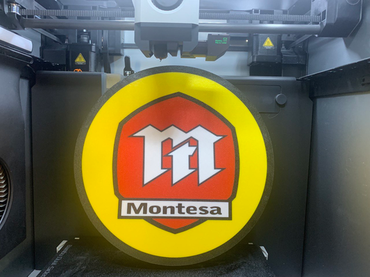 montesa logo lightbox scratch by joselorca art signs & logos myway 3d print model - Mito3D