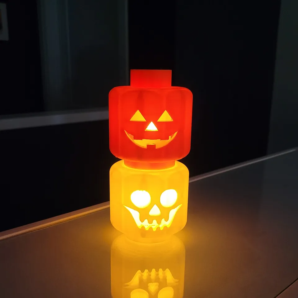 leg o' lanterne by cottonscustoms domestico arredamento halloween lego testa jack lanterna 3D print model - Mito3D