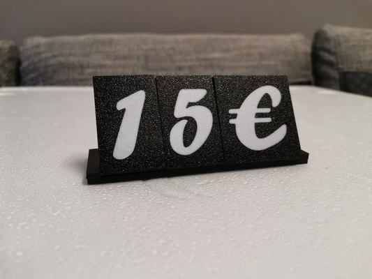 completamente personalizzabile prezzo etichetta multicolore stampanti by bt3d stampa arte segni loghi cartellino prezzi tavolo 3d print model - Mito3D