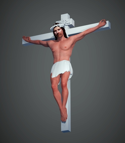 jesus on kreuz by osee3d kunst skulpturen kruzifix 3d print model - Mito3D