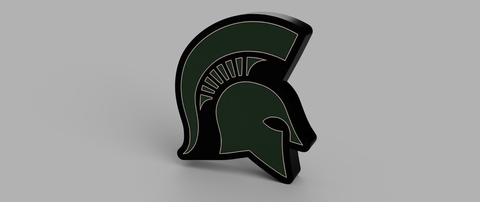 michigan state spartans lightbox sign by pvellenga art signs & logos msu sparty man cave football basketball college 3d print model - Mito3D