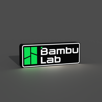 bambu laboratório caixa luz conduziu luminária by braga3dprint 3d impressora acessórios bambulab bambulabs laboratórios logotipo admirador arte led mesma camada multicolorido luminaria ams 3d print model - Mito3D