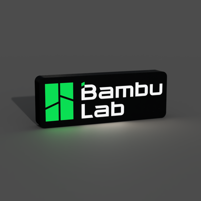 bambu labor leuchtkasten led lampe by braga3dprint 3d drucker zubehör bambulab bambus licht lampenkasten box gleiche schicht mehrfarbig ams logo fan art luminarien 3d print model - Mito3D
