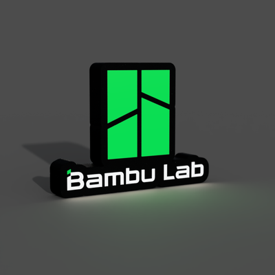 bambu labor leuchtkasten led lampe by braga3dprint 3d drucker zubehör labore bambulab bambus logo fan art licht lampenkasten box mehrfarbig ams gleiche schicht luminarien 3d print model - Mito3D