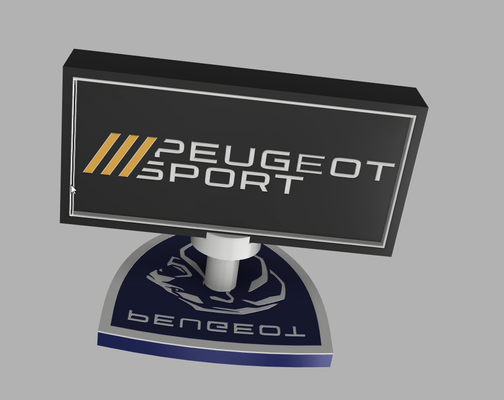 box lumineuse peugeot sportpng by didoucrazyfrog11 household decor voiture logo luminaire leds deco 3d print model - Mito3D