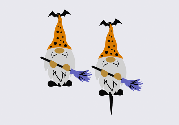 halloween gnome a broom plant grass decoration or pin 4 colors by printthatboii art 2d gnomes halloweendecoration 2023 halloweendecor 4color 4colors 2dart 3d print model - Mito3D