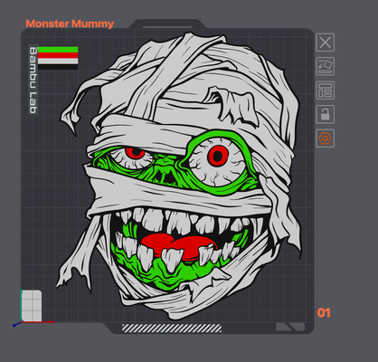 mostro arte mummia by wagzprintz 2d sermone 2dart 2dwallart halloween 3d print model - Mito3D