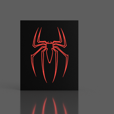 örümcek adam logo ışık kutu by boyutları ev halkı dekor örümcek adam hafif kutu kutuları ışıklar gece led lambası 3d print model - Mito3D