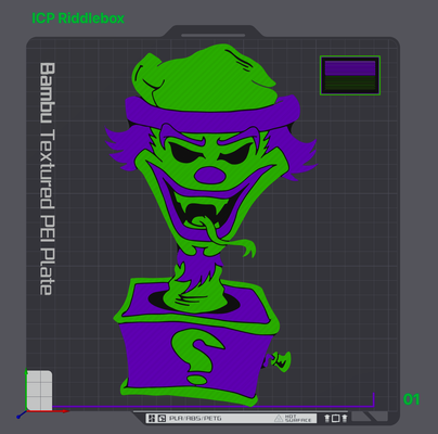 icp folle clown possesso riddelbox by wagzprintz arte 2d sermone 2dart mossa pazzesca riddlebox 3d print model - Mito3D