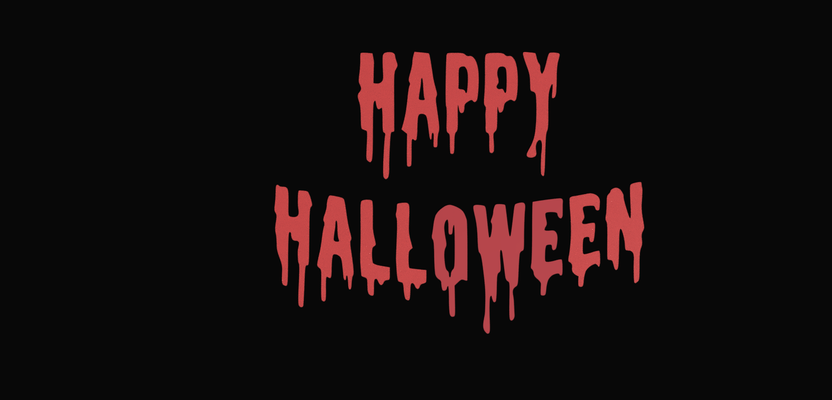 halloween wall decal - bloody happy by albick art signs & logos window glass sign logo scary blood 3d print model - Mito3D