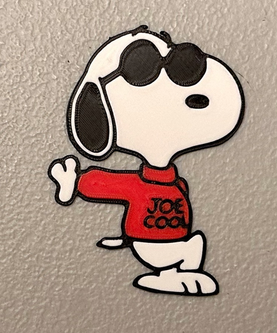 multicolor snoopy imán by guau arte 2d miseria 3d print model - Mito3D