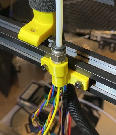 filamento alimentação bowden tubo monte 2020 extrusão remixado by ronindesu 3d impressora acessórios 3d print model - Mito3D