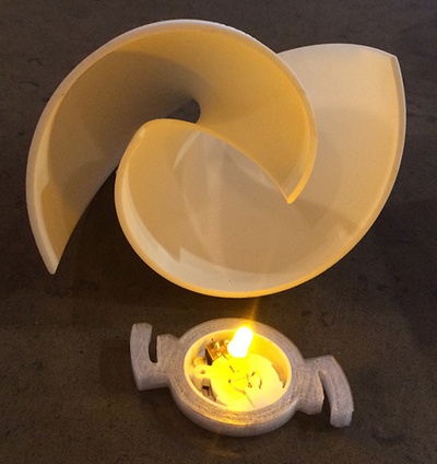 shy light guidato tè candela inserire by ronindesu domestico casa modelli luce thingiverse timido 3d print model - Mito3D
