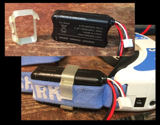 fatshark dominatore v2 batteria titolare supporto by ronindesu passatempo fai robotica quadricottero drone fpv thingiverse occhiali 3d print model - Mito3D