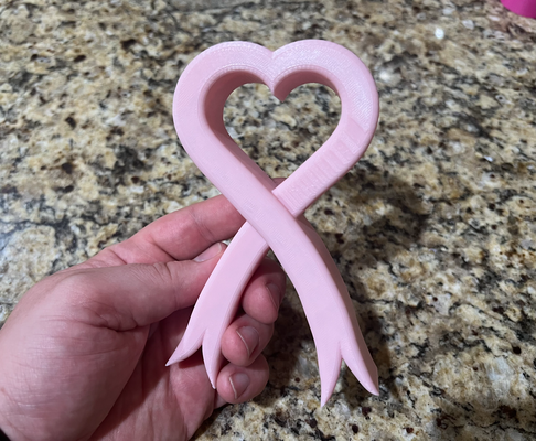 breast cancer awareness ribbon by mkcamc art models breastcancer support pink easy print no supports free 3d print model - Mito3D