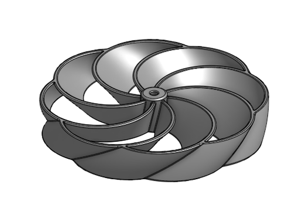 toroidal hélice 8 cuchillas by spencerwondo pasatiempo bricolaje diy rc barco submarino 3d print model - Mito3D