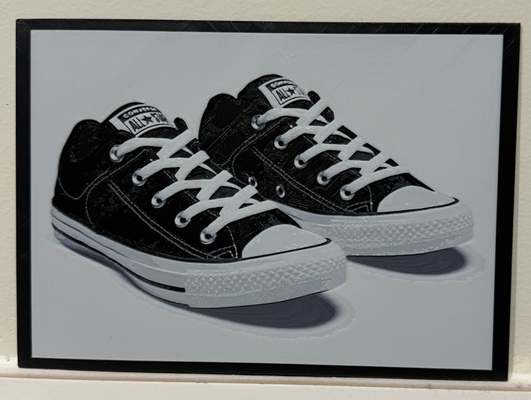 converse stars - hueforge print by cyanidesugar art models wall decor shoes sneakers decoration black white 3d print model - Mito3D