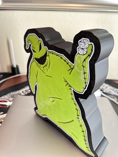 oogie boogie luce scatola by fritzprintz3d arte segni loghi oogieboogie incubo natale lightbox 3d print model - Mito3D