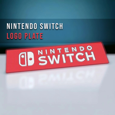 nintendo switch logo plate by kevvv-3d art signs & logos nintendoswitch gaming arcade clean small simple fast 3d print model - Mito3D