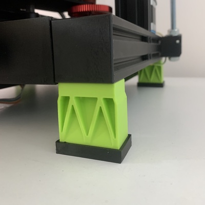 ender 3 v2&pro or cr riser feet 45mm tpu remixed by george gxg 3d printer parts cr10 creality foot cr10s ender3 crealitycr10 crealityender3 ender3pro ender3v2 3d print model - Mito3D