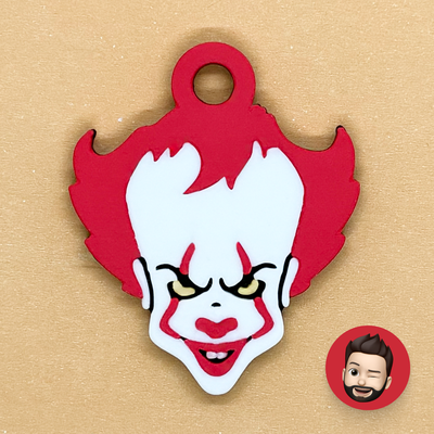 pennywise clown it keychain by nicodeimos art coin & badges film movie scary horror halloween spooky child circus balloon baloon red dream key chain chains ring rings keychains keyring keyrings original ear ears earring earrings magnet magnets 3d print model - Mito3D