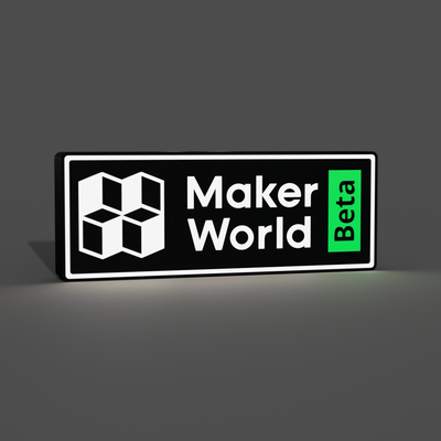 maker world beta lightbox led lamp by braga3dprint art models makerworld bambu bambulabs logo fanart light ledbox lampbox samelayer multicolor ams 3d print model - Mito3D